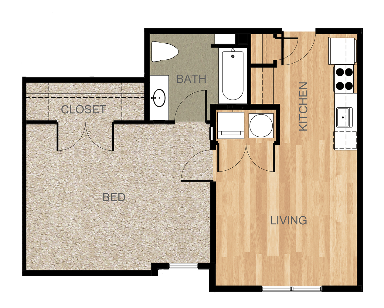 One Bedrooms 1200 Semmes Apartments