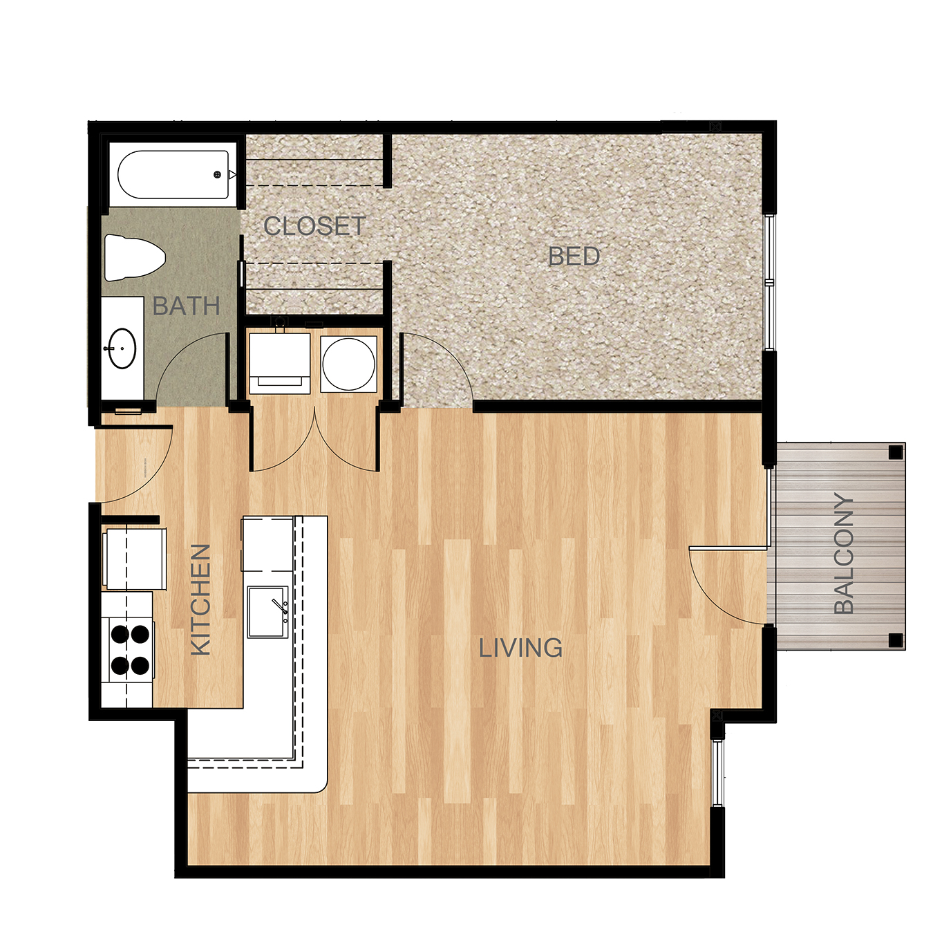 One Bedrooms 1200 Semmes Apartments