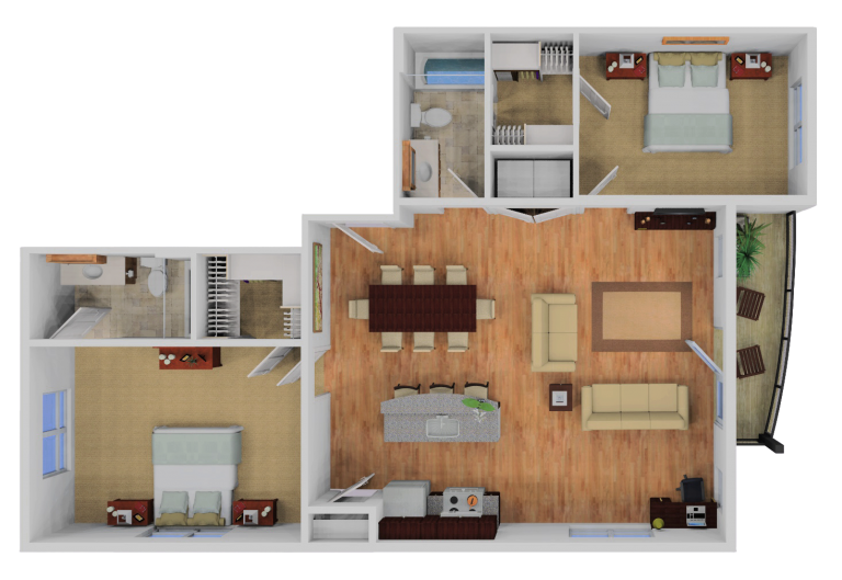 Two Bedrooms 1200 Semmes Apartments