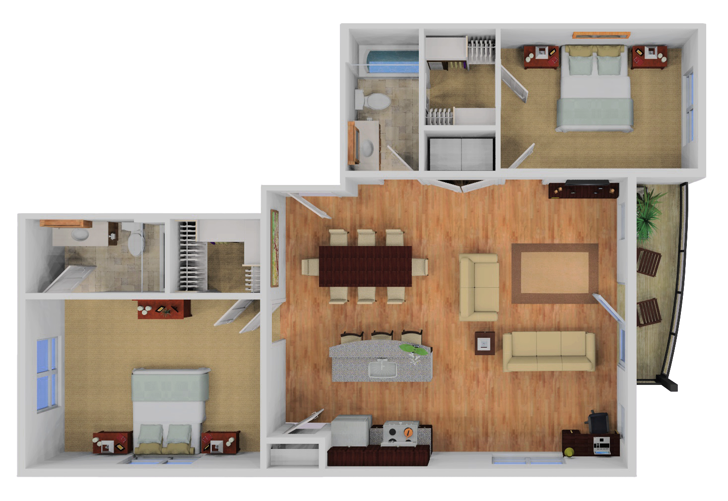 Two Bedrooms 1200 Semmes Apartments